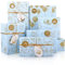MAMUNU Geschenkpapier Geburtstag, 6 Blatt Metallisches Gold Geburtstags Geschenkpapier Kinder, Happy Birthday Geschenkpapier mit Aufkleber Tags, Geschenkverpackung für Geburtstag Babyparty70x50cm