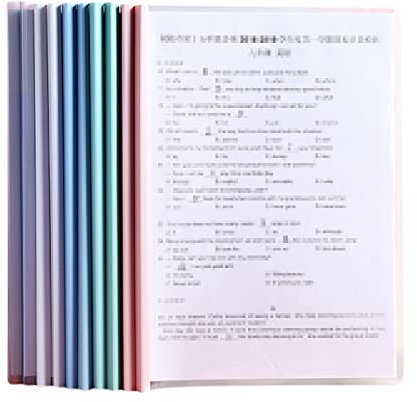 10 Feuilles A4 Couverture de Rapports,Couvertures de Rapport Claires,Plastique Chemise de Couvertures de Rapports,Plastique Chemise de Couvertures Rapports,Transparent Barre Coulissante Rapport Couvre
