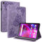 LMFULM® Case for Lenovo Tab M7 3rd Gen TB-7306X (7.0 Inch) PU Leather Protective Shell Smart Case with Stand Case Flip Cover Holster Embossing Big Butterfly Purple