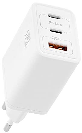 T'nB - Chargeur Secteur Mural USB-C 65W, Charge Rapide Power Delivery, Adaptateur Chargeur 3 Ports USB, pour Smartphone, IPhone/Samsung/Xiaomi/Huawei, Tablette Et Ordinateur Portable - Blanc