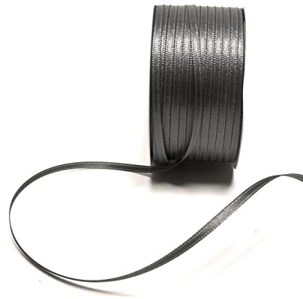s.dekoda Satinband 50m x 3mm Grau - Anthrazit Schleifenband Dekoband Satin