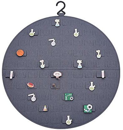 nbeads Wall hängende Brosche Pin Organizer Display Halter, rund Display-Pins Aufbewahrungsbox Halsketten Organizer Display Halter doppelseitig weicher Filz Wand montierte Schmuck Hängerollen, schwarz