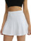 fuinloth Tennis Skort Damen Tennisrock mit Innenhose Sportrock Rockhose Golfröcke Sommer Minirock mit Taschen Weiss XL 40-42
