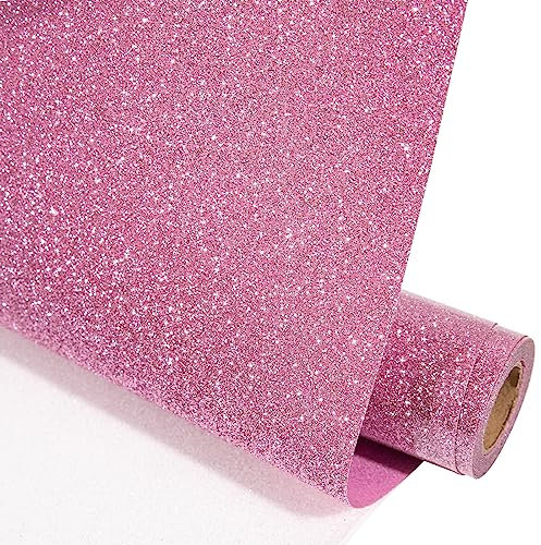 VINYL FROG Glitter Heat Transfer Vinyl 10 inches x 5ft Rose Gold Glitter HTV Vinyl Iron on Vinyl for T-Shirt or Other Fabrics