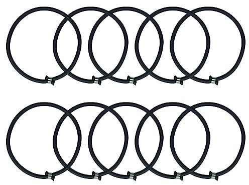 Ronyme 10 Pieces Trampoline Elastic Rope High Jump Bungee Cord Aluminum Buckle Heavy Duty Trampoline Accessories Bungee Rope for Fitness Trampoline, Black