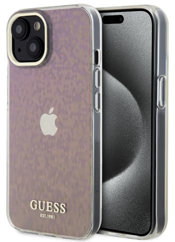 Guess GUHCP15SHDECMP Hülle für iPhone 15 6.1 Rosa hardcase IML Faceted Mirror Disco Iridescent