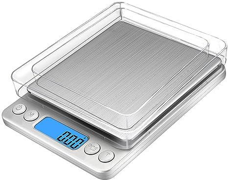 Food Precision Balance - 3KG Stainless Electronic Digital Balance Food Scale | Stainless Digital Balance Sheet Scale Auto Shut-Off, 0.01g Accuracy USB Charging for Carat, Ounces Novent