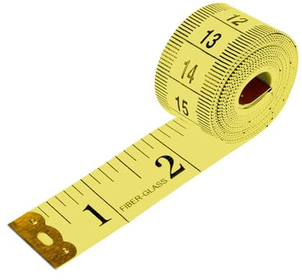 Dual Sided Body Measuring Ruler Sewing Cloth Tailor Tape Yellow Soft Tape for Measure Chest and Waist, 60inch/150cm