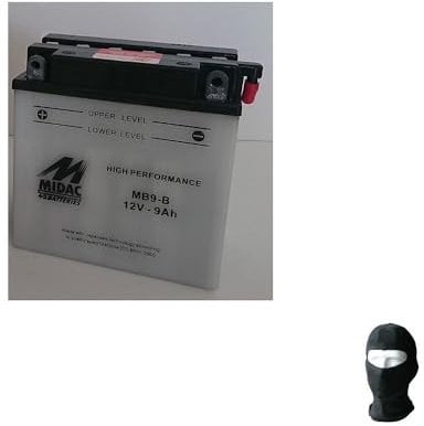Kompatibel mit Piaggio Ape MIX/TOP/VPC/VPL/VF (C8000) 50 2014-2017 Batterie MB9-B MIDAC 12 V/9 AH YB9-B Einbaufertig. Batterien für Motorräder und Motorroller