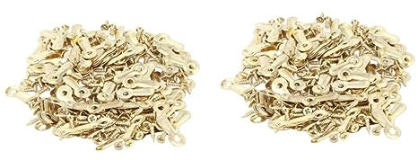 Lurrose 400 Stk Hängende Bilder Drehknopf Ziegelclips Rahmen Bild Drehknopf Drehverschlüsse Für Bilderrahmen Drehknöpfe Für Fotorahmen Bilddrehknöpfe Sägezahn Flipchart Gold Und Silber