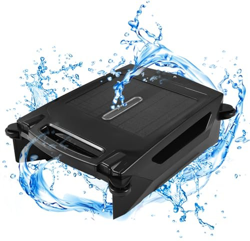 Irishom Robot Nettoyeur de Piscine, sans Fil à Energie Solaire, avec Double Charge, 2 Modes de Nettoyage, Fonction Automatique d'Evitement d'obstacles et d'Evasion, 2500 mAh, Panier Amovible