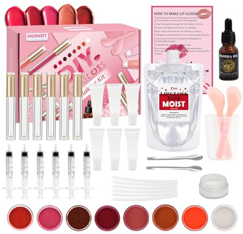 Lipgloss Selber Machen, Vezerd Lipgloss Making Kit, Kreative Basteln Erwachsene DIY Herstellung Set, Mädchen Lipgloss Set Lustiges Make up Geschenk Für Frauen, Rose