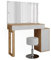 Vicco Schminktisch Regina, Goldkraft Eiche/Weiß, 129.6 cm mit Beleuchtung und Hocker