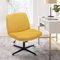 COLAMY Wide Office Chair, Padded Armless Task Vanity Chair Swivel Home Office Desk Chair 115°Rocking Mid Back Ergonomic Computer Chair for Home Working, Make Up, Gaming (Cross Base, Yellow)