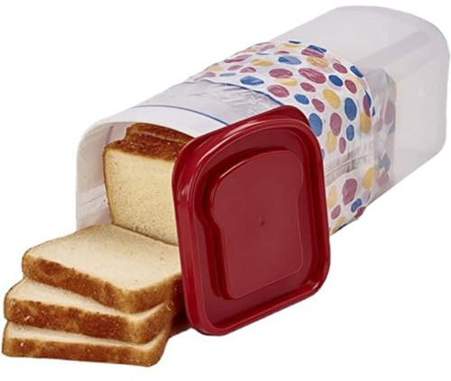 iSpchen Bread Bin Large Capacity Fresh Storage Kitchen Storage Simple Design Bread Storage Box 4.1-5L, Dark Red