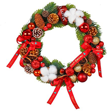 Künstlicher Weihnachtskranz, hängende Dekoration für Winter-Motto-Party, Hotel, Türdekoration
