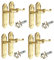 Ashford Brass Internal Latch Door Handles - Door Handles Internal Sets, Brass Door Handle Set for Internal Doors, Door Handle in Electro Brass, 170mm x 48mm (4 Pair of Latch Handles + Tubular Latch)