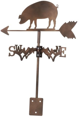 Happyyami Décoration De Jardin avec Support Réglable pour Toits Vent Indicateur Acier Peint pour Extérieur Et Facile à Installer