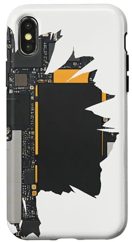 iPhone X/XS Motherboard Design with Broken White Background Case