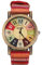 plplaaoo Boho-Hippie-Uhr, Vintage-Uhren für Damen, Hippie-Uhr für Damen, mehrfarbige Knopfbatterieuhr aus PU-Leder im Bohemian-Stil für eine Geburtstagsfeier oder jeden besonderen Anlass (Rot)