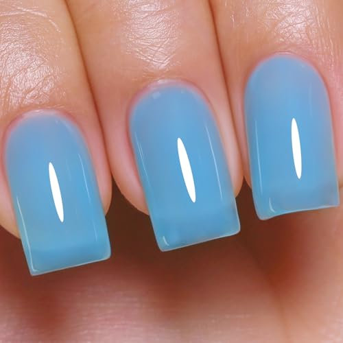 Imtiti Smalto Semipermanente Unghie Trasparente, Blu Brillante Trasparente Smalti Semipermanenti Per Unghie UV Led Soak Off Primavera Estate Smalto Gel Unghie UV Gel Nail Polish 10ml