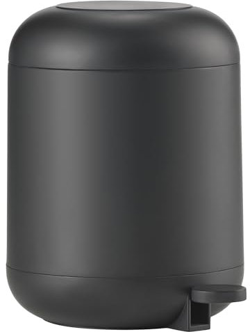 Zone Denmark Sensu Mülleimer fürs Bad, Kosmetikeimer, Abfalleimer fürs Badezimmer, 24,5 x 20 x 26,5 cm, Fassungsvermögen 4 Liter, Schwarz