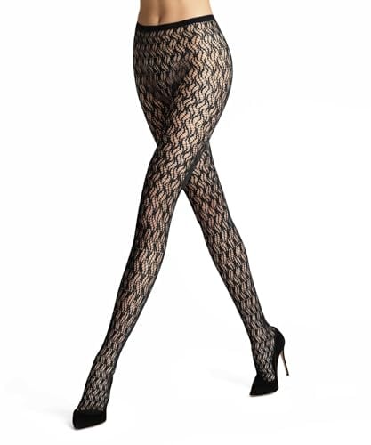 FALKE Damen Strumpfhose Fluid Fusion W Ti transparent gemustert 1 Stück, Schwarz Black 3009, S-M