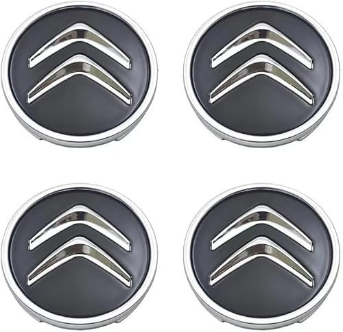 4 Pièces Cache Moyeu pour Citroen Berlingo 2018-2023, Enjoliveur de Voiture Bouchon de Jante Imperméables Anti-poussière Antirouille Jante Centre Badge,60MM