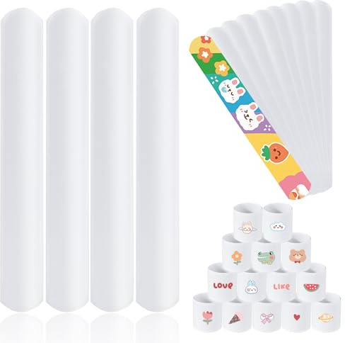 YiliYa 100 Stück Schnapparmband Kinder Set, Schnapparmbänder Zum Bemalen | Schnapparmband Klatscharmband, DIY Schnapparmbänder, leer Slap Armbänder Set für Weihnachten Kindergeburtstag Jungen Mädchen