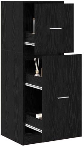 vidaXL Apothekerschrank Schwarz Eiche 40x41x118 cm Holzwerkstoff