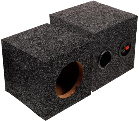 HOMOBABE Quadratisches Subwoofer Gehäuse Aus Holz Geschlossenes Autolautsprecher Gehäuse Mit Teppichbezug Universell Passend Für Bassreflex Audio Umbau Und Klangverbesserung