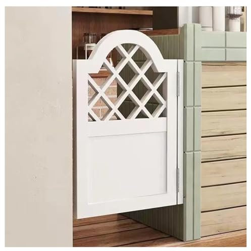Puertas Abatibles Interior Madera, Puertas De Media Cintura, Bisagras Vaiven Puerta Cierre AutomáticoPuertas De Salón Occidental Modernas para Restaurante,Blanca,40x80cm