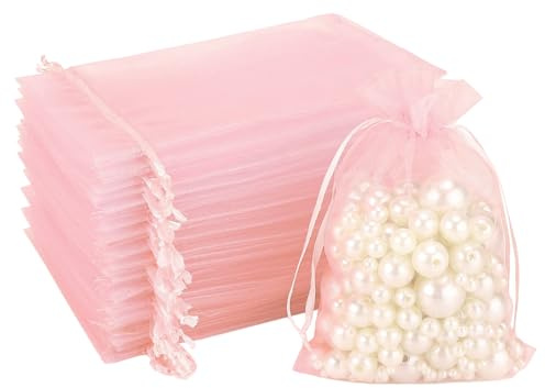 Sachet Organza, 50PCS Pochon Tissu, Pochette Cadeau en Organza, 7 x 9 cm Sac à Bijoux,Sachets pour Lavande, Marriage Sacs à Cordon, pour Bijoux/Cadeaux/Bonbons/Marriage/Fête De Noël/Anniversaire
