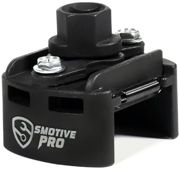 SMOTIVEPRO Universeller Ölfilter-Schlüssel Verstellbar 60-80mm, Ölfilter Werkzeug mit 1/2 Antrieb & rutschfesten Greifbacken, Robuste Ausführung für einfachen Filterwechsel