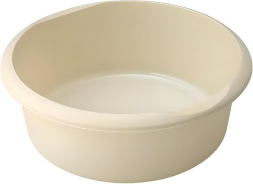 HOCHSTE® Addis Washing Up Bowl 7.7L, Fits Most Kitchen Sinks, BPA-Free Plastic, High Gloss Finish, Easy Clean & Durable with Raised Feet for Drainage, Holds 10-Inch Plate (Beige)