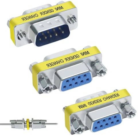 XINXINGDINGSHENG 3 Pcs DB9 Pin Serial Port Adapter Connector Set, Male to Male, Female to Female, M/F Gender Changers, RS232 9 Pin Data Transfer Coupler