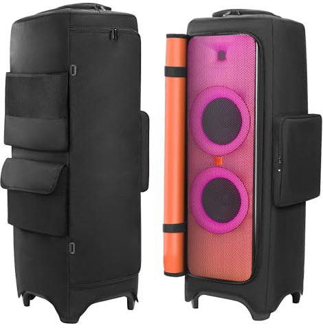 OURHZTB Lautsprecherhülle Kompatibel mit JBL PartyBox 710/1000 Lautsprecher, Tragbare Outdoor-Reise, weiche Staubschutz-Aufbewahrungstasche mit Taschen für Ladegerät, Kopfhörer und Zubehör (für JBL