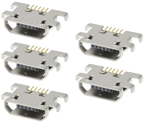 VGOL 5pcs 5pin Micro USB Charging Port Jack Replacement Compatible with Kindle Paperwhite DP75SD