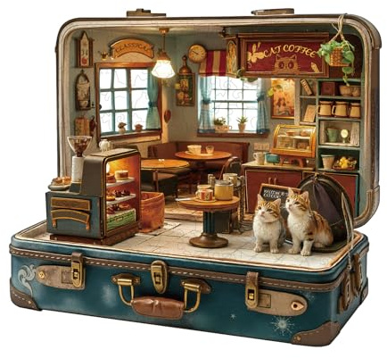 KaayeeWood Holzpuzzle Erwachsene,Katzenkaffee Holzpuzzle,Einzigartige Wooden Puzzle Mit Geschenkbox,Geschenke für Erwachsene 14+(190 Stück,29 * 26.2cm)