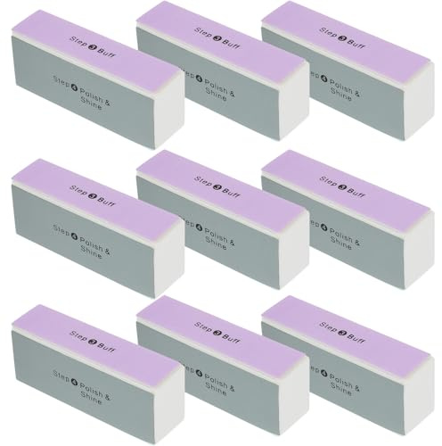 BIUDECO Limes à Ongles Accessoires Pratiques Lot de 10 à Quatre Faces Eva pour Manucure et Pédicure pour Nail Art, Utilisation en Salon la Maison pour Femmes