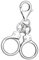 Quiges Charms Anhänger Handschellen Versilbert Damen Schmuck für Bettelarmband