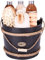 BRUBAKER Cosmetics Wellness Badeset - Kokosnuss- 9-teiliges Geschenkset mit Pflege- und Massage Accessoires im dekorativen Badefass