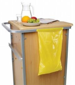 Premier Disposable Polythene Waste Bags with Adhesive Strip, Yellow, Pack of 200