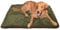 Petbed - Hundedecke Faserpelz | Robustes Material | Isolierende Thermo-Decke | Waschbar | rutschfest | 90 x 130 cm, Oliv