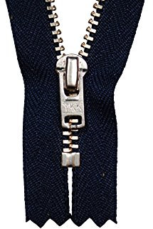 YKK Reißverschluss Marine/Dunkles blau 10 cm für Hosen Hosenreißverschluss 4 mm Metallzähne silberfarben