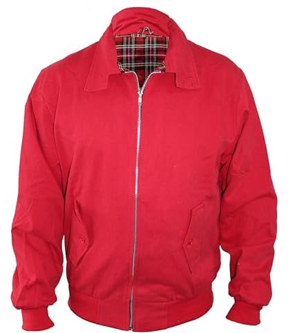 Skytex UK Harrington-Jacke Klassisch/Retro/Mod, in 10 Farben erhältlich, Größen XS-8XL Gr. XXXL, rot