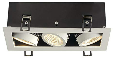 SLV LED Einbauleuchte KADUX, dreh- und schwenkbar | Dimmbare Deckenleuchte, Innen-Beleuchtung | LED Spots, Fluter, Deckenstrahler, Decken-Spots, Einbau-Strahler | 3-flammig, LED Inside