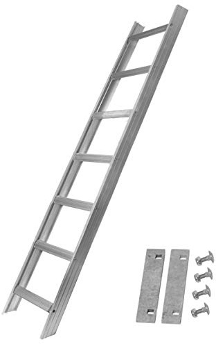 Alu Dachleiter Set ohne Farbe, 5,88 m mit Dachhaken (50 mm, gekröpft für Dachsparren, für Pfannenziegel) inklusive Auflageschutz und Aushebesicherung, Made in Germany, DEKRA geprüft