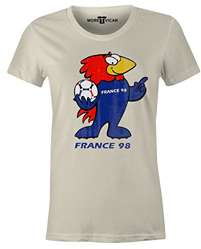 France 98 Vintage T Shirt - Distressed Look Print Damen Football World Cup T Shirt