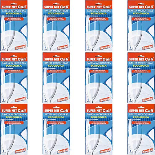 Super Net Cali Bayeta Cristalería de Microfibras (Blanca - Pack 12 uds)